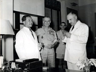 General Salan reviewing the Royal Guard of Laos